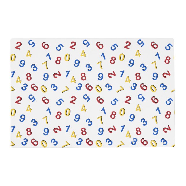 123 Numbers Red Yellow Blue Placemat (Front)