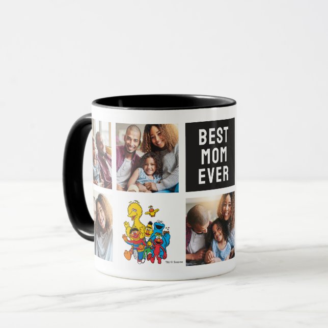 123 Sesame Street | Mom Photo Collage Mug (Front Left)