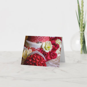1242-Wedding Cake, Bouquet and Rings Invitation