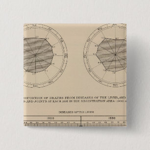 124 Deaths diseases digestive system, liver Pinback Button