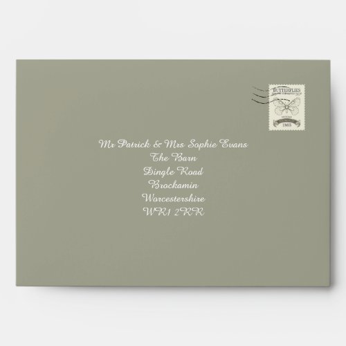 127 x 178mm Elegant Envelope in green sage