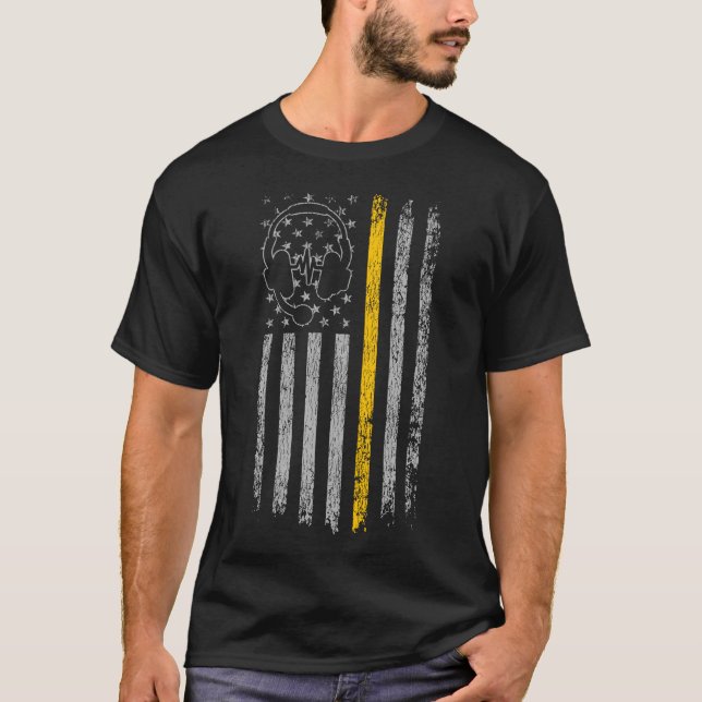 1283 Dispatcher Thin Gold Line 911 Dispatcher T-Shirt (Front)