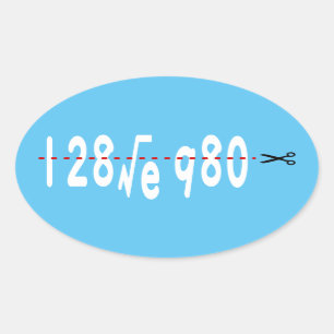 128√e980 - White Writing Oval Sticker