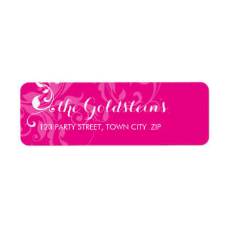 128-marnie BAT MITZVAH elegant flourish hot pink Label