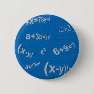 129 BLUE MATHMATICAL EQUATIONS MATH ALGEBRA EDUCAT PINBACK BUTTON