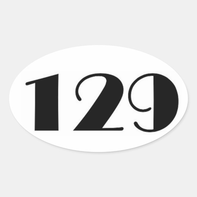 129 House Number Oval Sticker (Front)