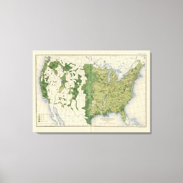 129 Size of farms 1900 Canvas Print (Front)