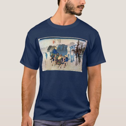 12 三島宿 広重 Mishima_juku Hiroshige Ukiyo_e T_Shirt