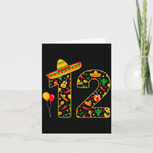 12 12th birthday mexican sombrero maracas cinco de card