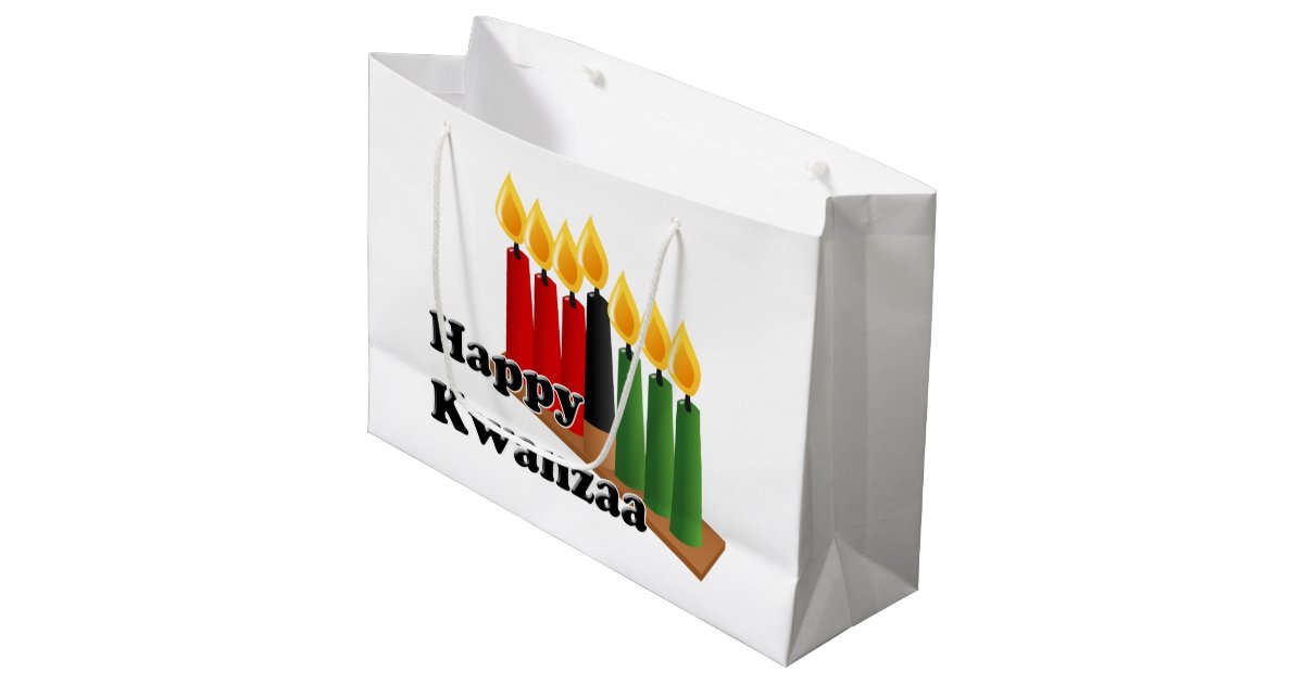 12 26 Happy Kwanzaa Large Gift Bag Zazzle Com