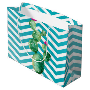 12.5lx4wx9h Large Gift Bag Boho Cacti Cactus Succu