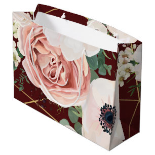 12.5lx4wx9h Large Gift Bag Geometric Garden Wine