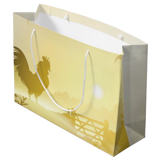 12.5lx4wx9h Large Gift Bag Sunny Morning Farm Coun (Back Angled)