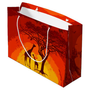 12.5lx4wx9h Large Gift BagAfrican Safari Giraffe S Large Gift Bag