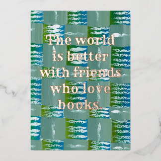 12.7cm x 17.8cm Foil Greetings Card Book Lovers