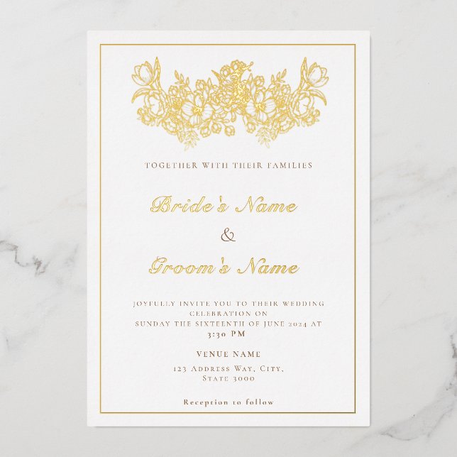 12.7cm x 17.8cm Foil Invitation (Front)
