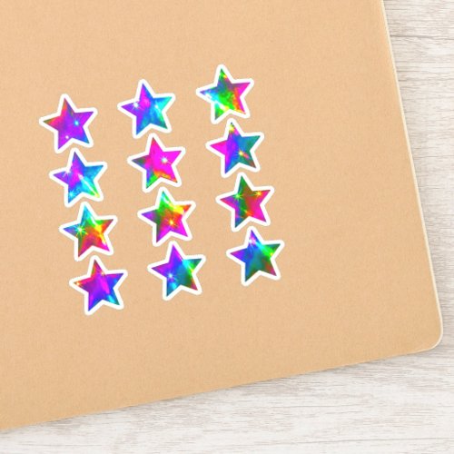 + 12 Aesthetic Colors | Colorful Holographic Star Sticker