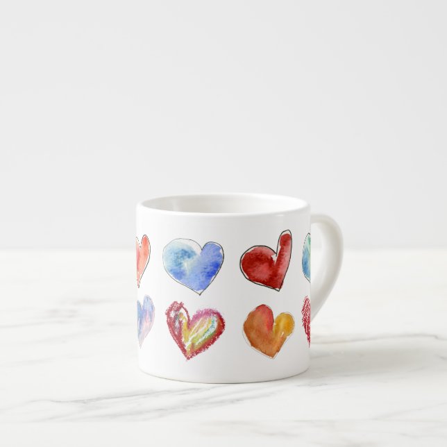 12 Artsy-3 Love Hearts Espresso Mug (Front Right)