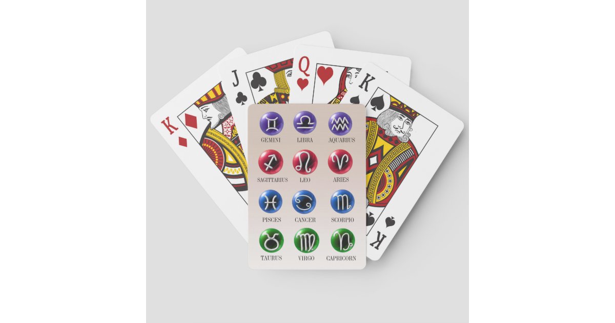 12 Astrology Zodiac Signs on Crystal balls Playing Cards | Zazzle