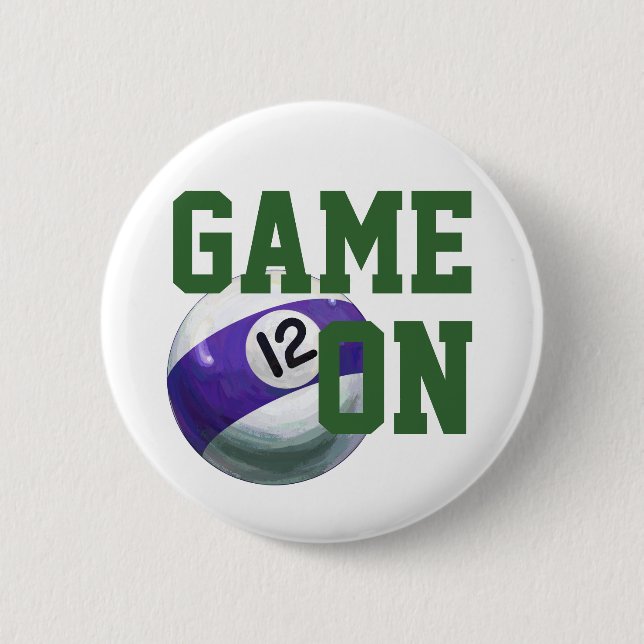 12 Ball Pinback Button (Front)