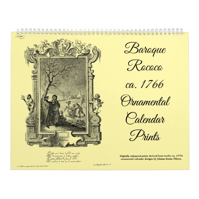 12 Baroque Rococo ca. 1766 Calendar Prints (Cover)