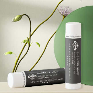 12 Black Business logo name Company Brand Custom Lip Balm