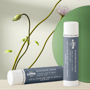12 Blue Business logo name Company Brand Custom Lip Balm