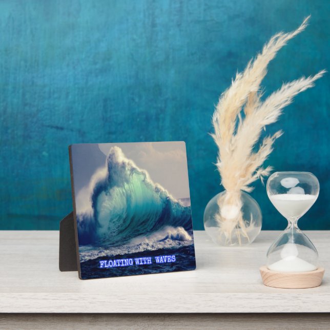 12.Blue ocean waves,custom gifts for ocean lovers  Plaque (Insitu)