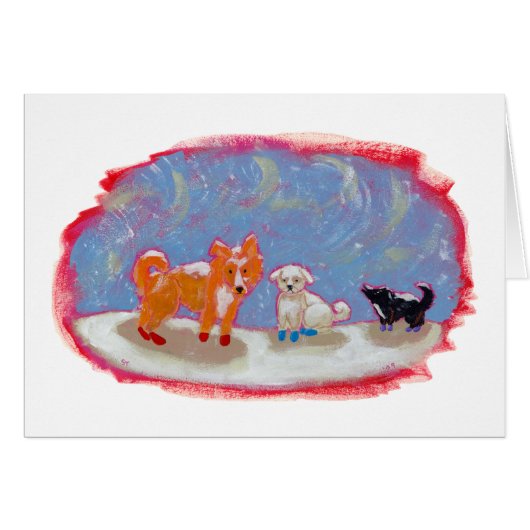 12 boots fun dogs cute modern folk art painting (Front Horizontal)