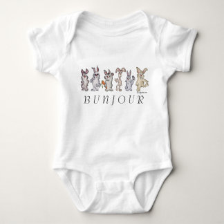 12 Cartoon Rabbits Bunjour Cute Baby Baby Bodysuit