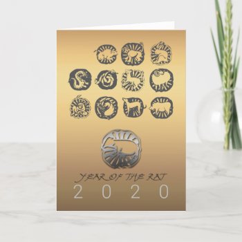 12 Chinese Signs Rat Metal Year Birthday Greeting Holiday Card by 2020_Year_of_rat at Zazzle