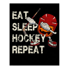 12 Dabbing Hockey Player Funny Eat Sleep Hocky Poster