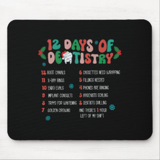 12 Day Of Dentistry Christmas Dentist Dental Hygie Mouse Pad