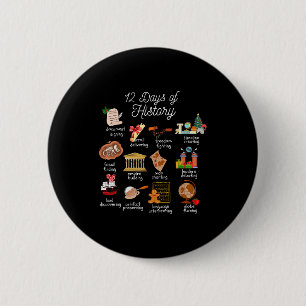 12 Day Of History Teacher Christmas Social Studies Button