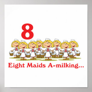 12 days eight maids a-milking poster