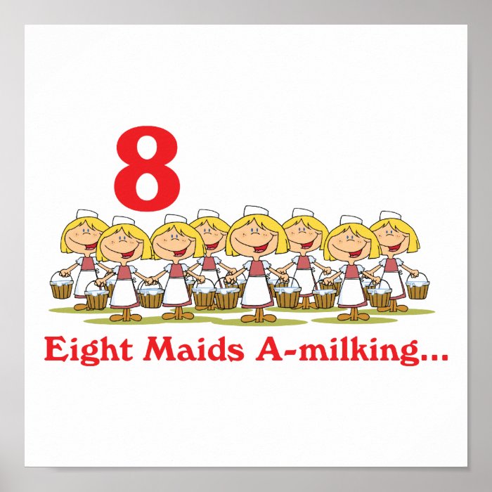 12 days eight maids a milking posters