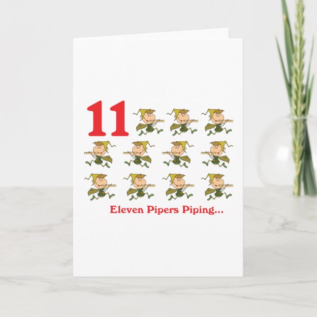 12 days eleven pipers piping holiday card (Front)