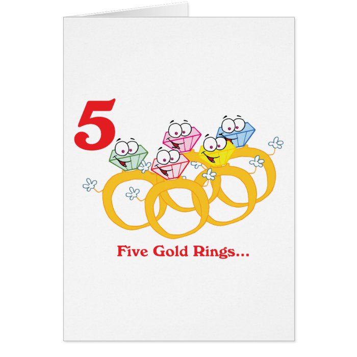 12 days five gold rings cards