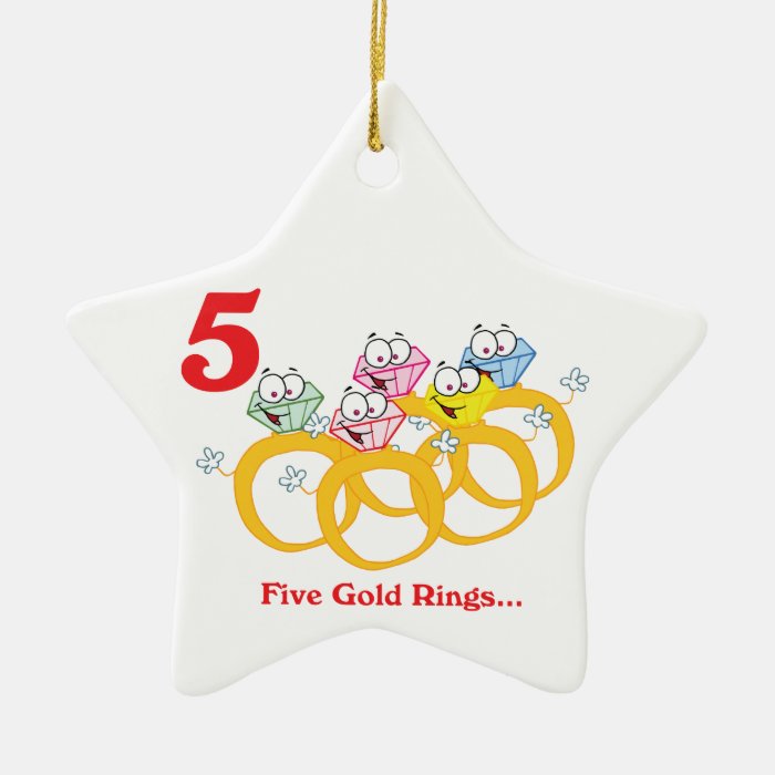 12 days five gold rings christmas ornament