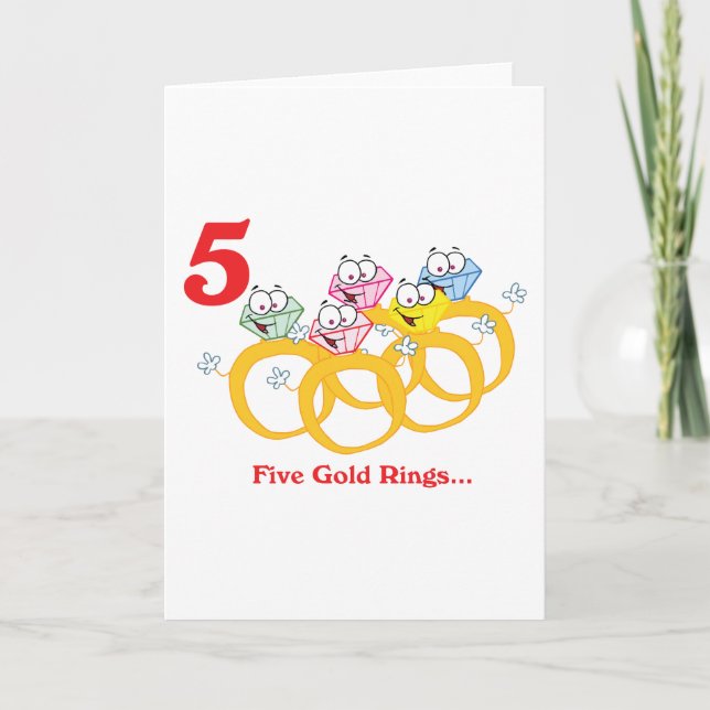 12 days five gold rings holiday card (Front)