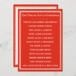 12 DAYS LYRICS 5x7 Flat Card / Red