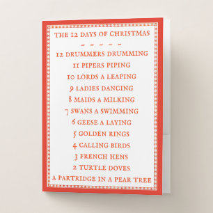 12 DAYS LYRICS Pocket Folder