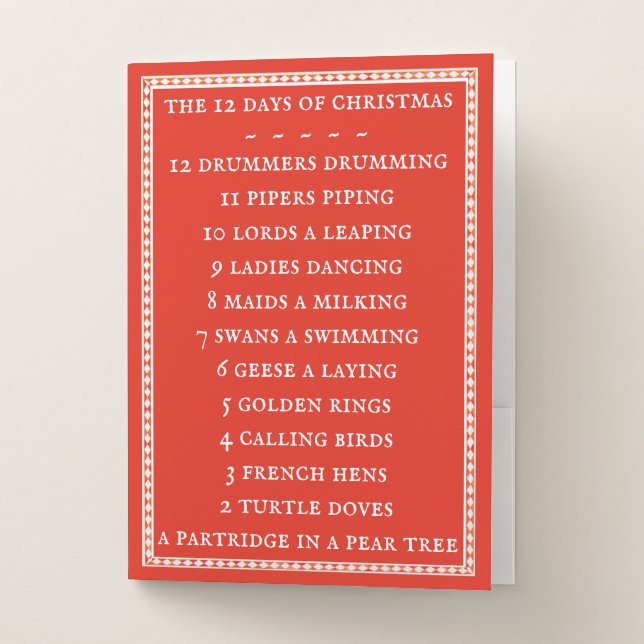 12 DAYS LYRICS Pocket Folder / Red (Front)