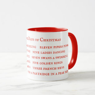 12 DAYS LYRICS Red Combo Mug
