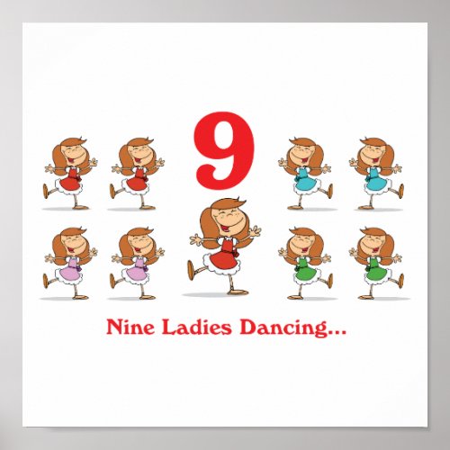 12 days nine ladies dancing poster