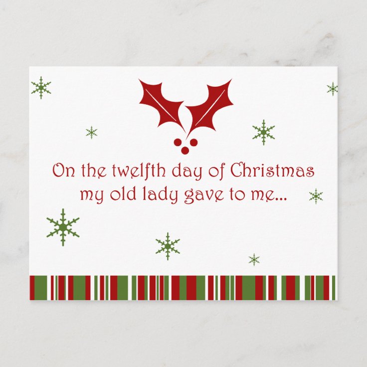 12 Days of a Redneck Christmas Holiday Postcard Zazzle 12 Days Redneck Christmas