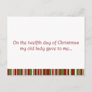 12 Days of a Redneck Christmas Holiday Postcard