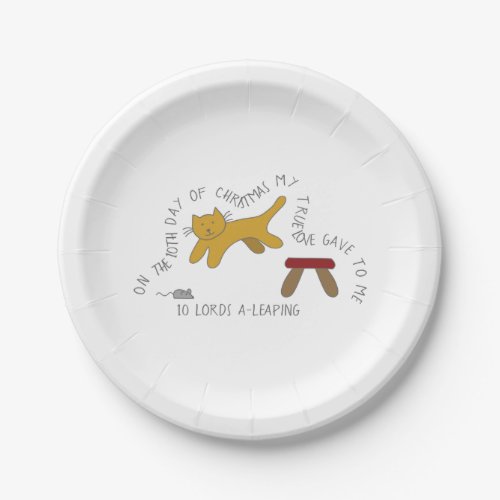 12 Days of Catmas 10 Lords_a_Leaping Christmas Paper Plates