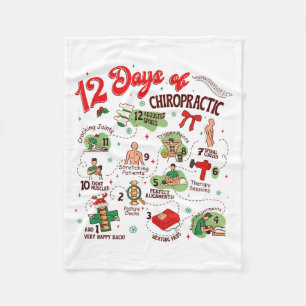 12 Days Of Chiropractic Christmas Chiropractor  Fleece Blanket