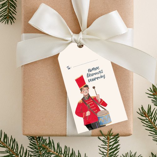 12 Days of Christmas 12 drummers drumming Gift Tags